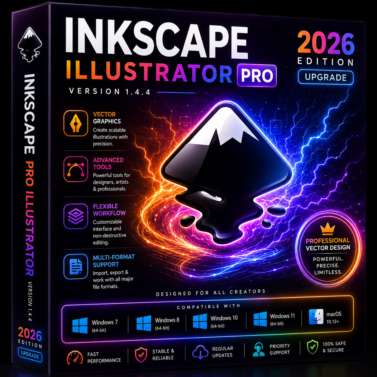 Inkscape Pro Illustrator 2026 v1.4.4 Vector Graphic Design Software Windows CD