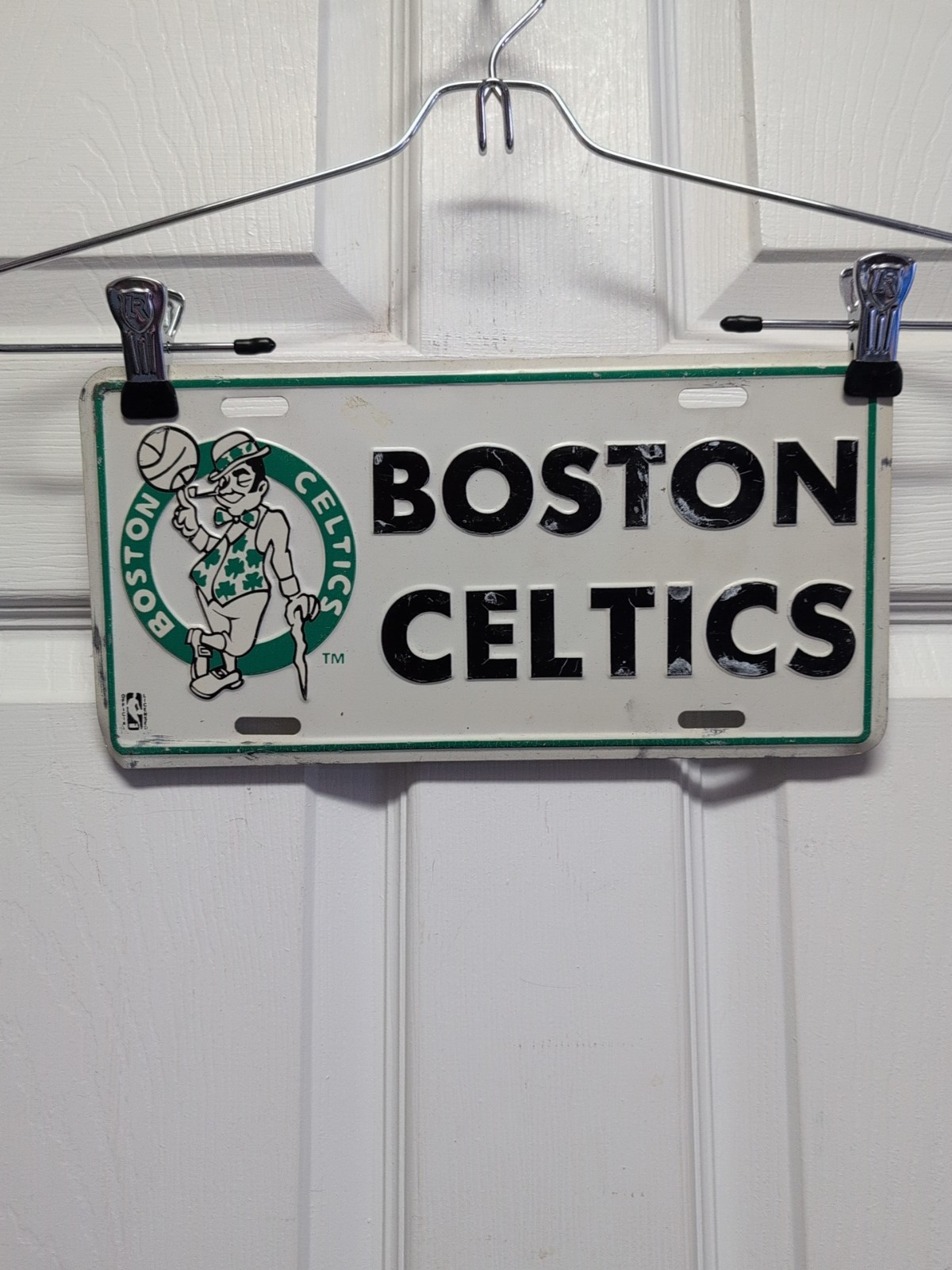 Boston Celtics License Plate Tag. Official Licensed. Some Paint Off