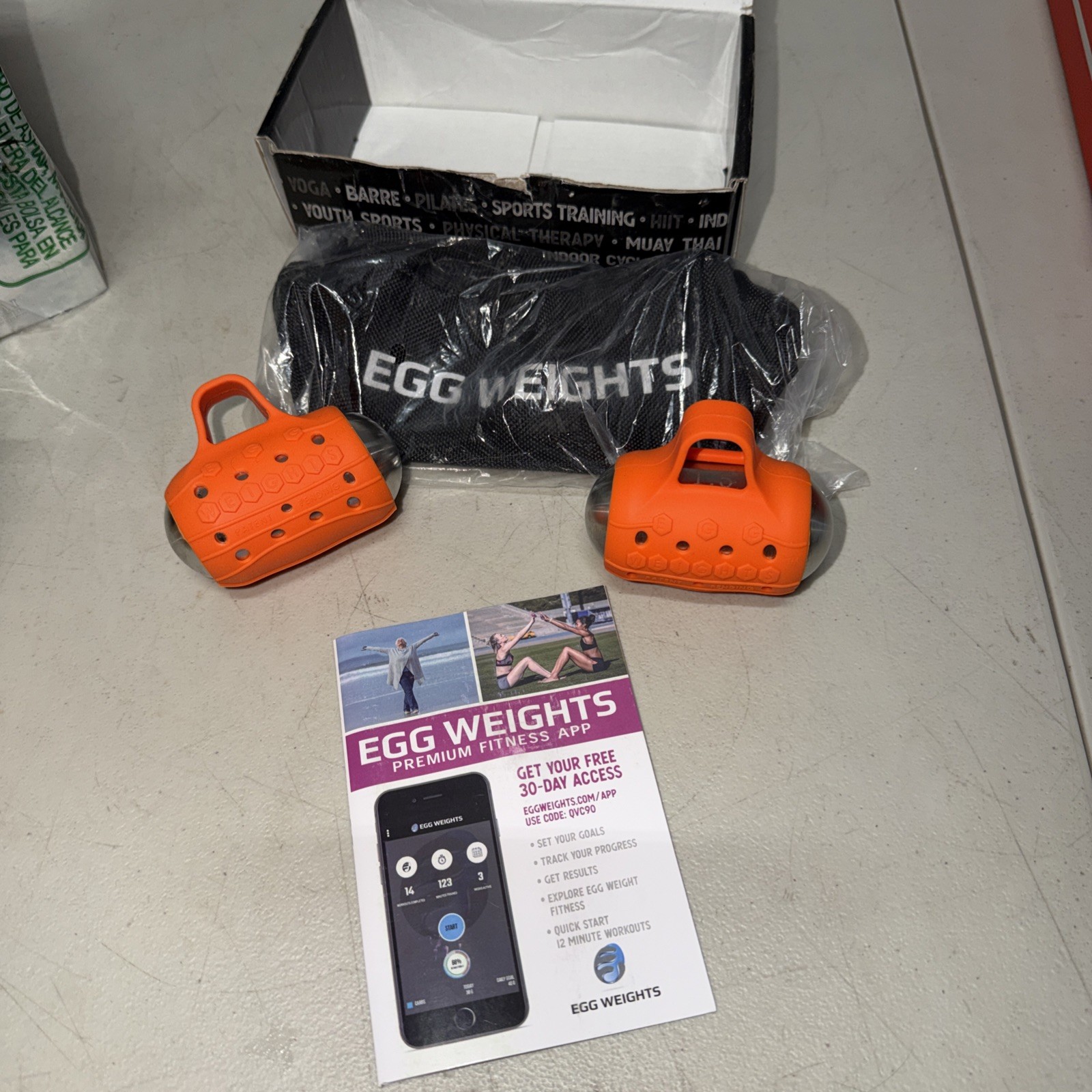 EGG WEIGHTS 1.5lb Each/3lb Set With Case ORANGE cardio max hand weights