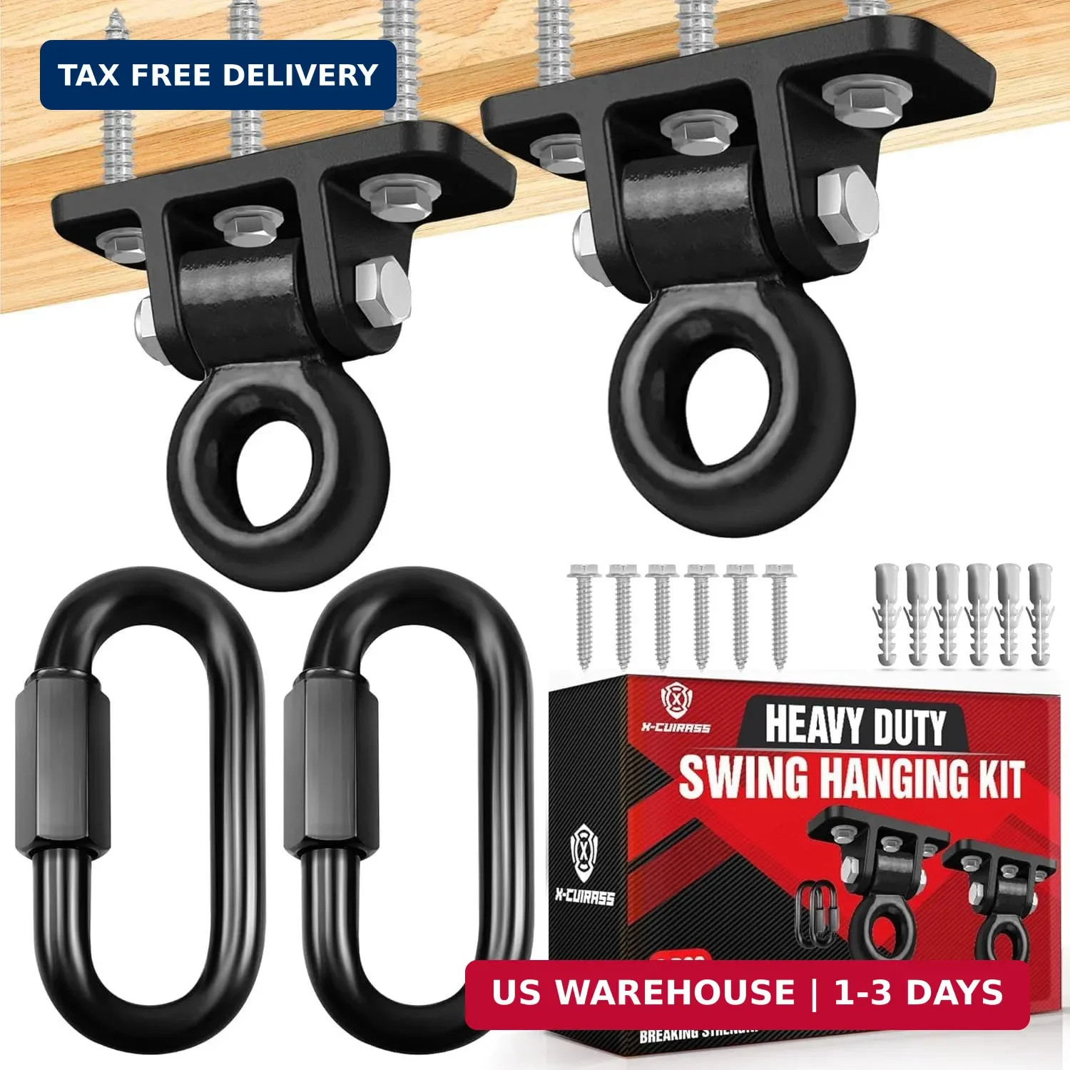 [Premium] Swing Hanger, Heavy Duty 10MM Solid Swing Set Hardware, Swing Hooks Sc