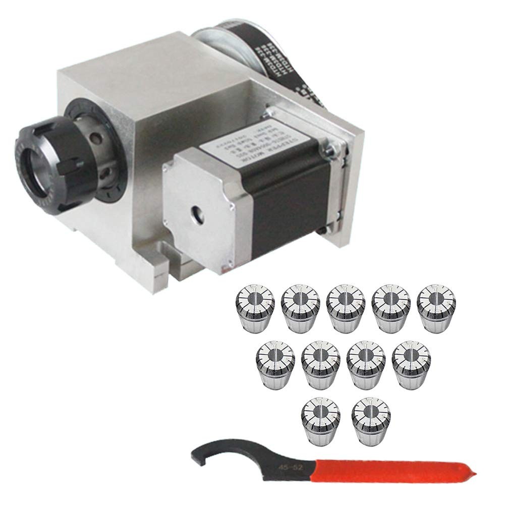 Stepper Motor CNC Engraving Machine 4th Axis Hollow Shaft ER32 Set 3-20mm