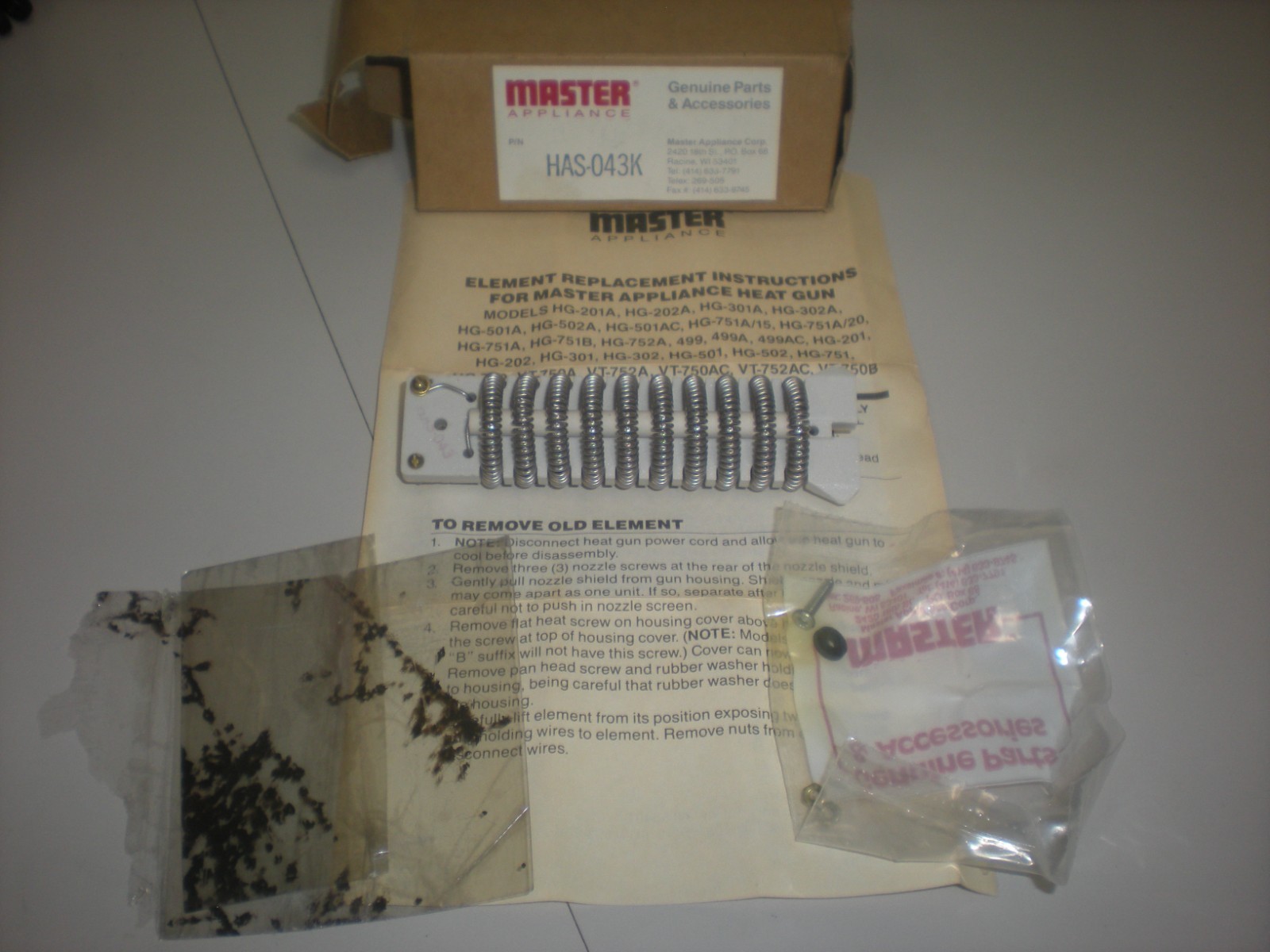 Master Appliance HAS-043K Element for Master Appliance Heat Gun - NOS, NIB
