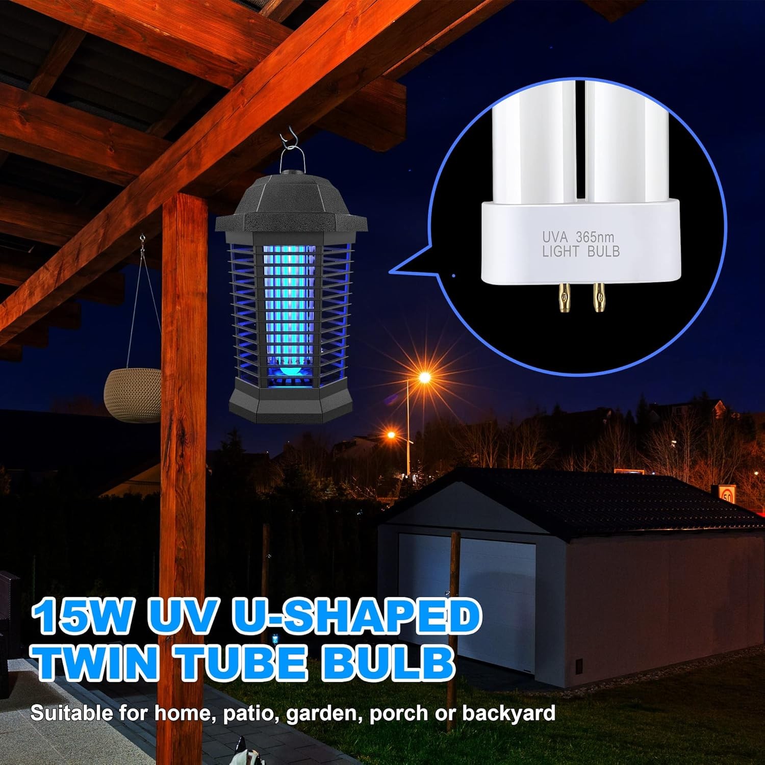 BF35 Bug Zapper Replacement Bulbs FUL 15W-BL with Square 4-Pin Base,...