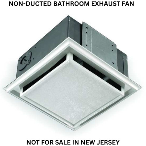 Ventless Bathroom Exhaust Fan Non-Ducted Ceiling or Wall Mount Air Circulation