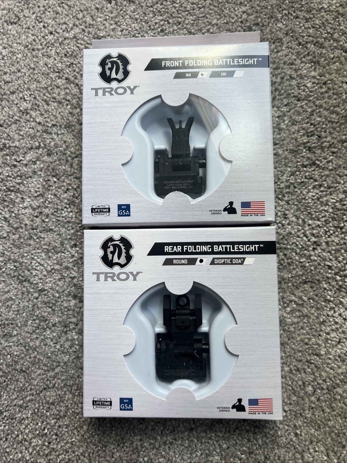 Troy Industries 3EZ11 Flip Up Folding Front & Rear Iron Sights