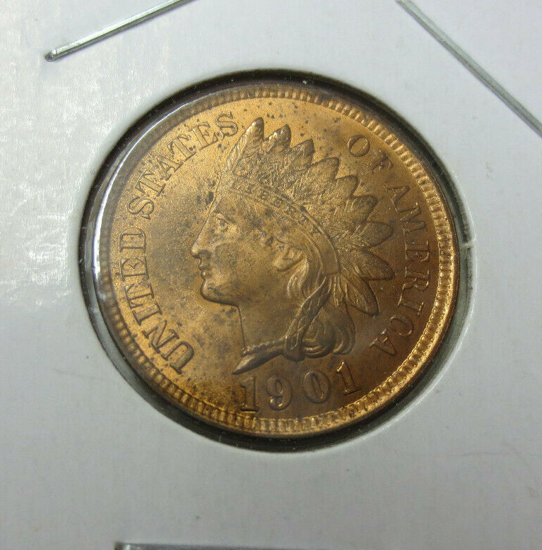 1901 Indian Head Cent CH-BU RED
