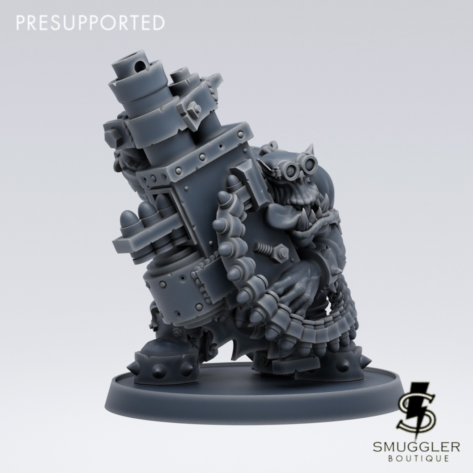 Ork Skuzgad Da Big Shoota - Space Orc Proxy 3D Tabletop Miniature