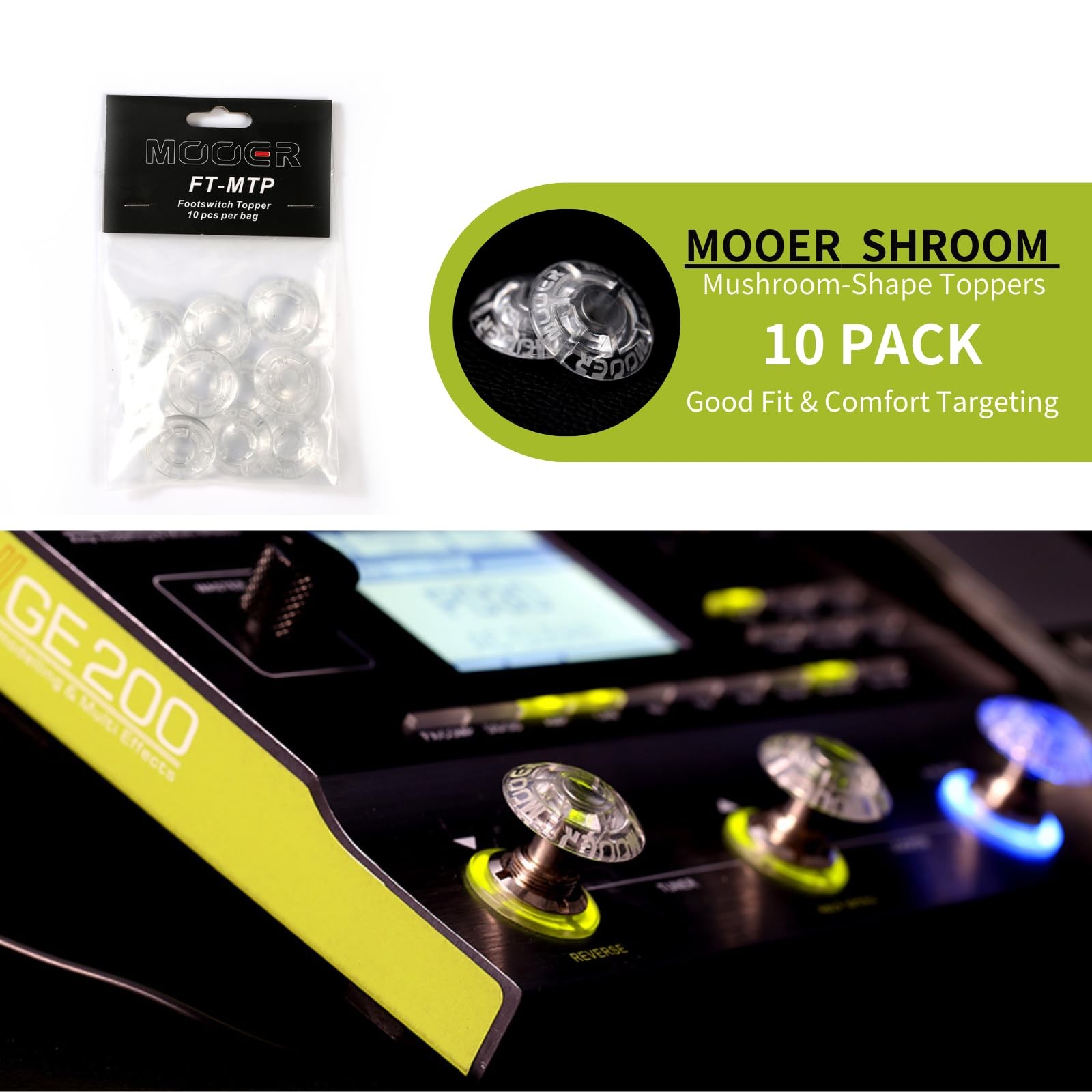 Mooer Footswitch Topper 'shroom (10pak) (mftmtp)