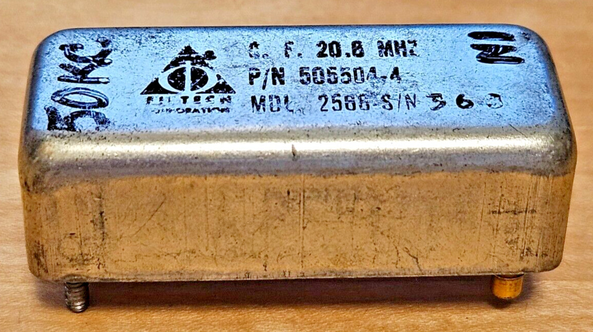 FEI Tech Corp 505504-4 MDL 2566 Bandpass Filter CF=20.8MHz BW=50MHz SMC(f) 360
