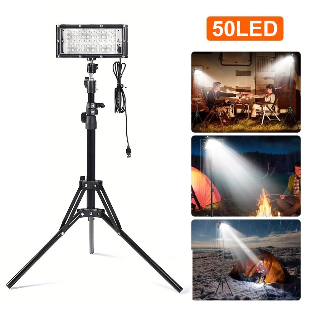 15,000LM Camping LED Work Light with Tripod Stand Base, Portable LED Flood Light