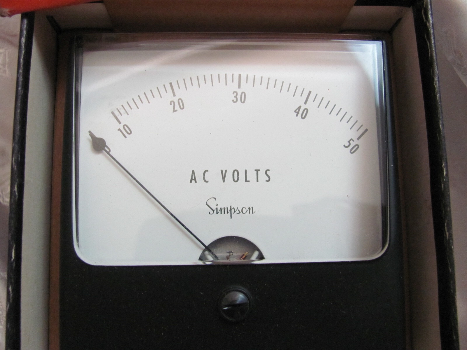Simpson AC Volts Voltage Gauge 0-50 Vintage Panel Instrument NIB