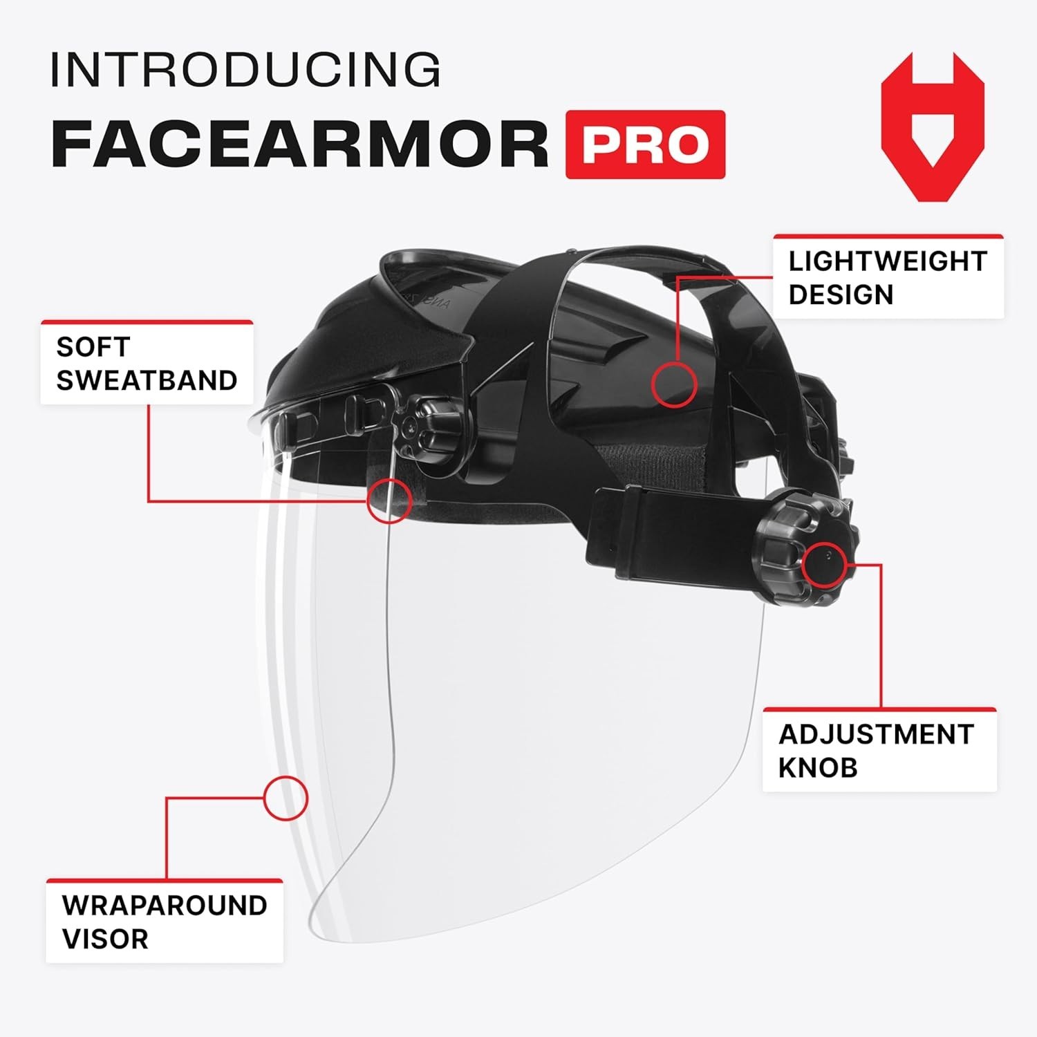 Clear Safety Face Shield for Work, Impact-Resistant, Adjustable