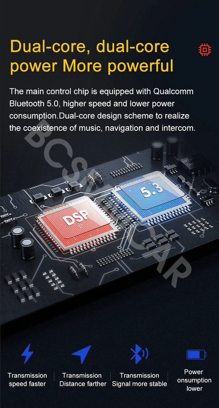 Motorcycle Intercom Helmet Bluetooth Headset LCD Display Screen Waterproof