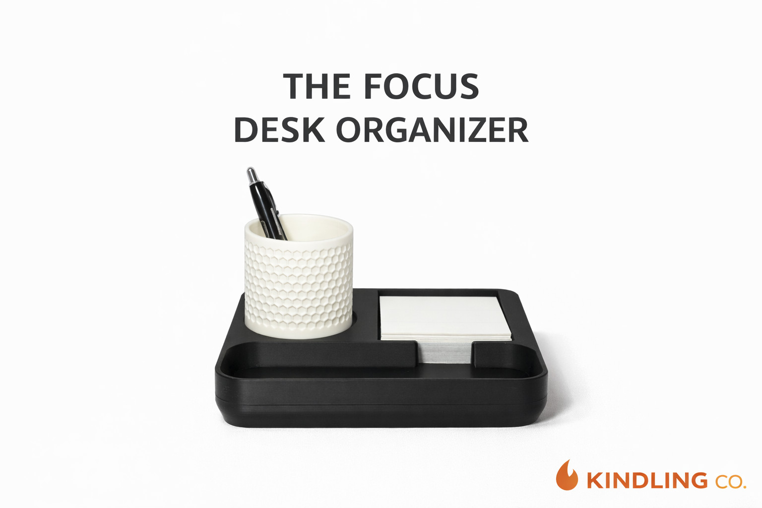 The Focus Desk Organizer | Minimal Desktop Tray with Pencil Cup