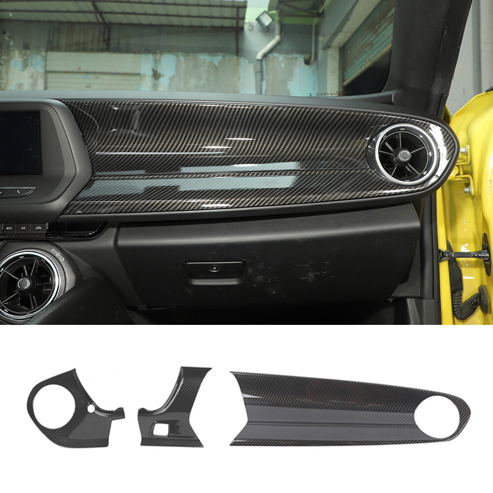 Carbon Fiber ABS Dashboard Center Console Panel Cover Trim For Chevy Camaro 16+