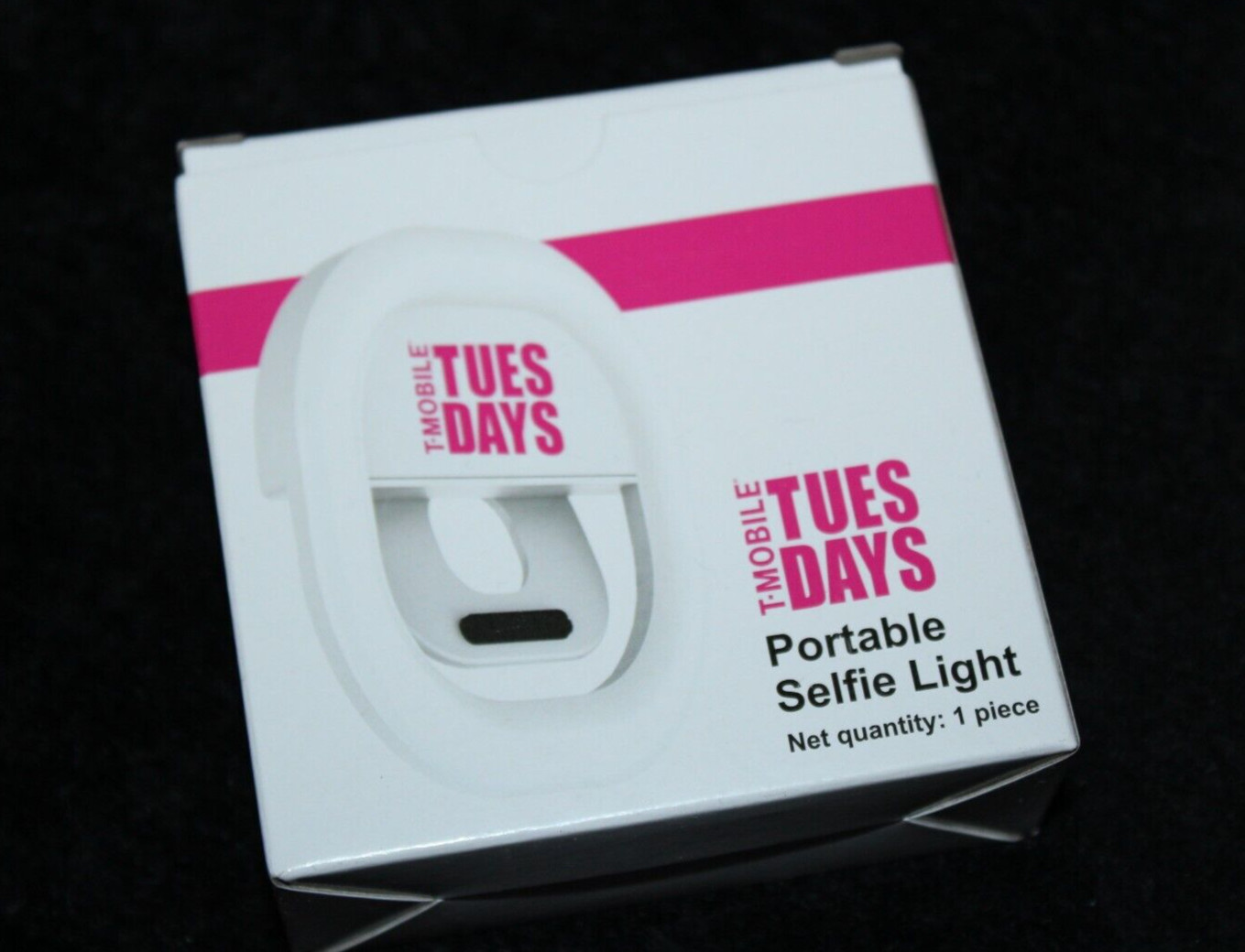 T-Mobile Tuesdays White Portable Selfie Light w/ Micro USB Cable Charging Cord
