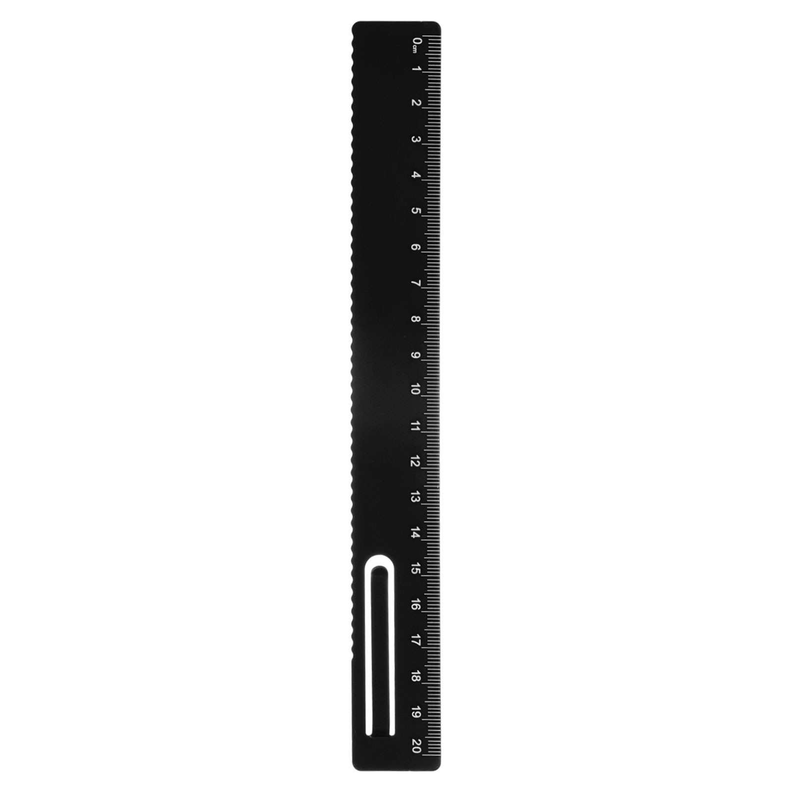 Straight Ruler 20cm Metric Bookmark Clip Ruler Black