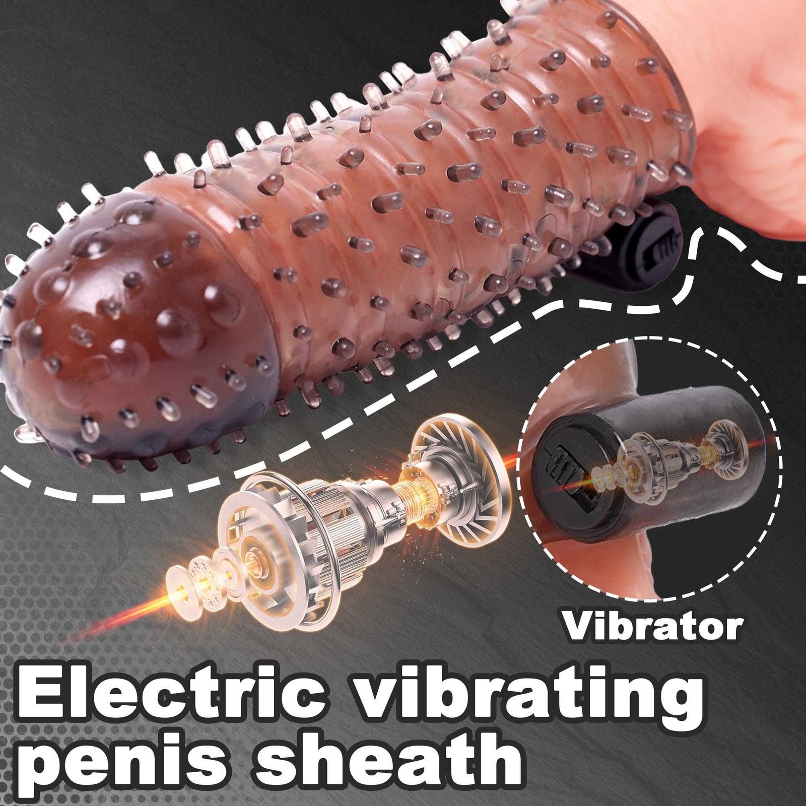 Vibrator Cock Girth Penis Sleeve Sheath G-spot Massager Men Couple Sex Toy Male