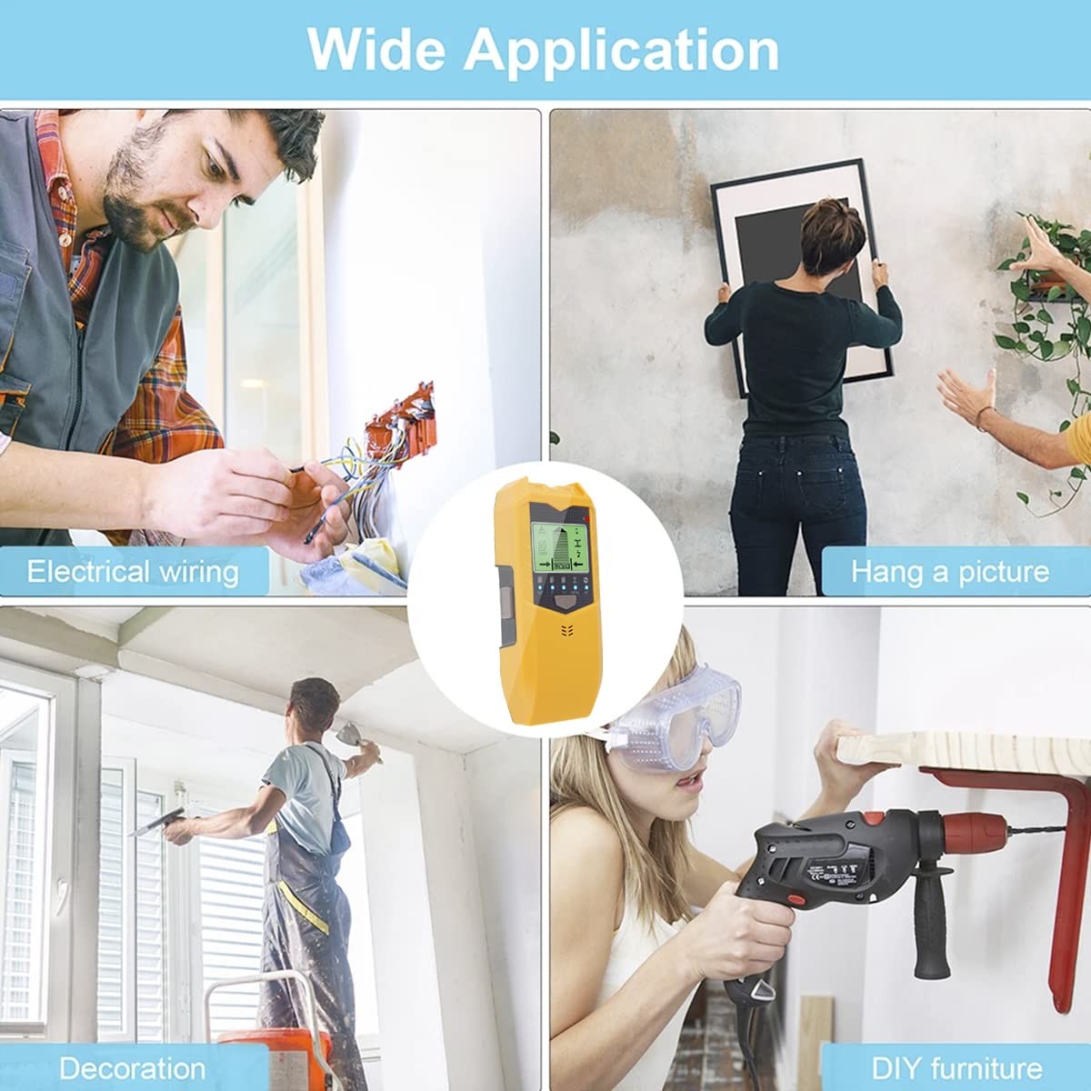 Stud Finder Wall Scanner, 5 in 1 Electronic Stud Sensor, Metal Detector Wall ...