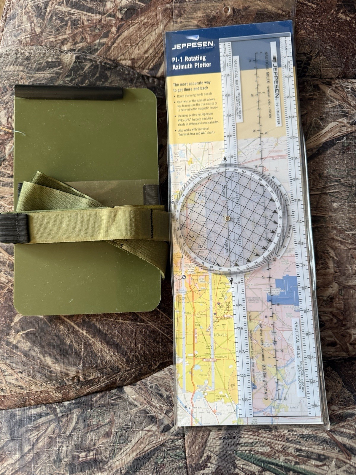 Jeppesen PJ-1 Rotating Azimuth Plotter W Free Knee Board