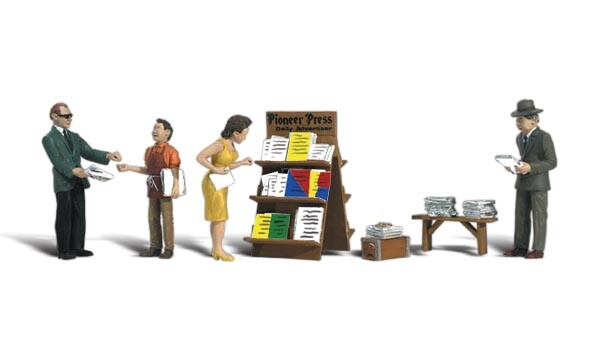 NEW Woodland Scenics Accents Newsstand Train Figures O A2740