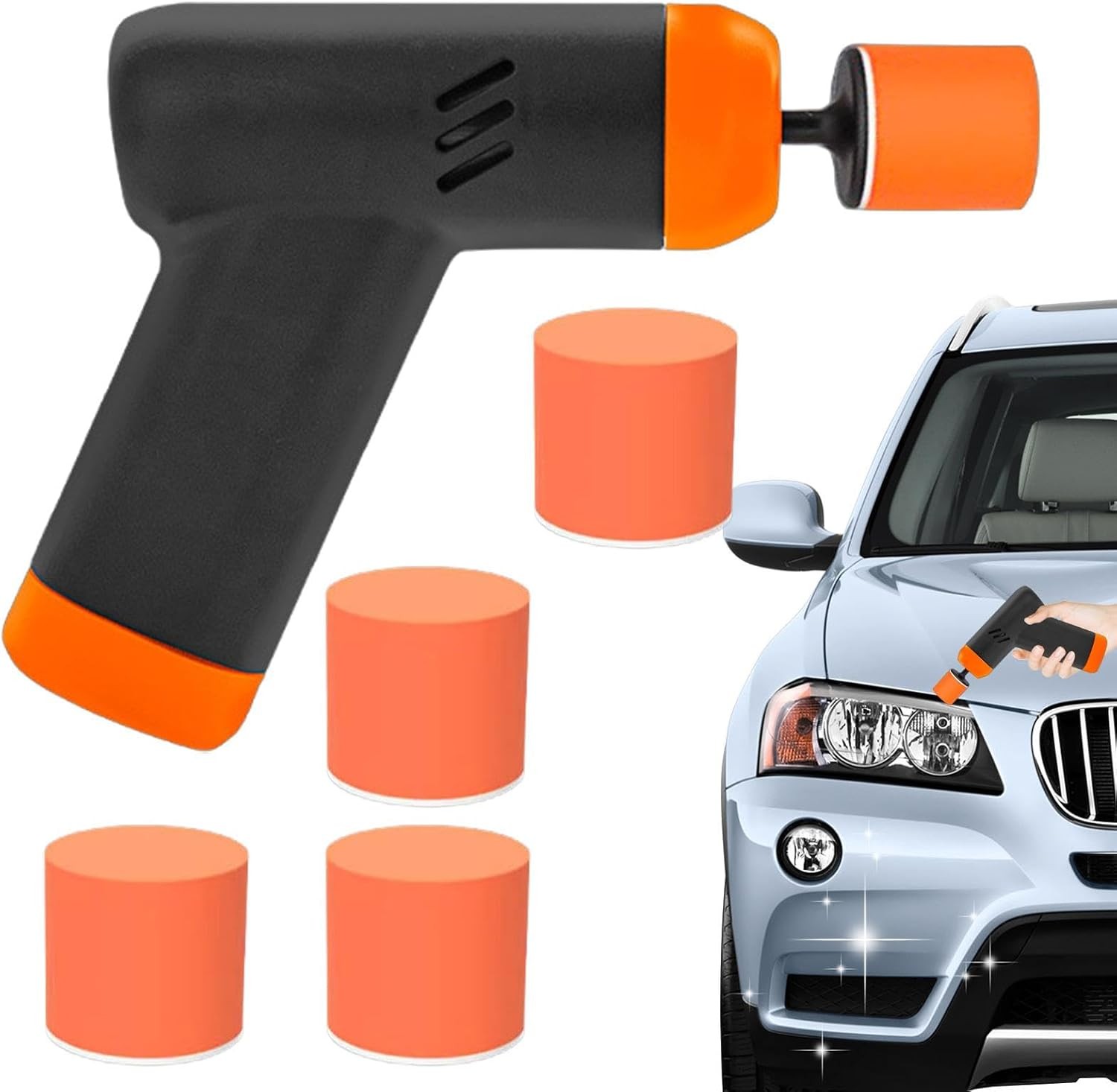 Cordless Car Buffer Polisher Kit Rotary Polishing Machine 3000-6500RPM 2 Speeds