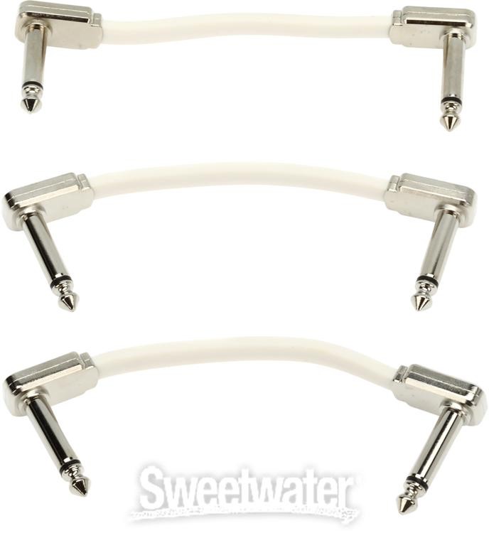 Ernie Ball P06220 Flat Ribbon Pedalboard Patch Cable - Right Angle to Right