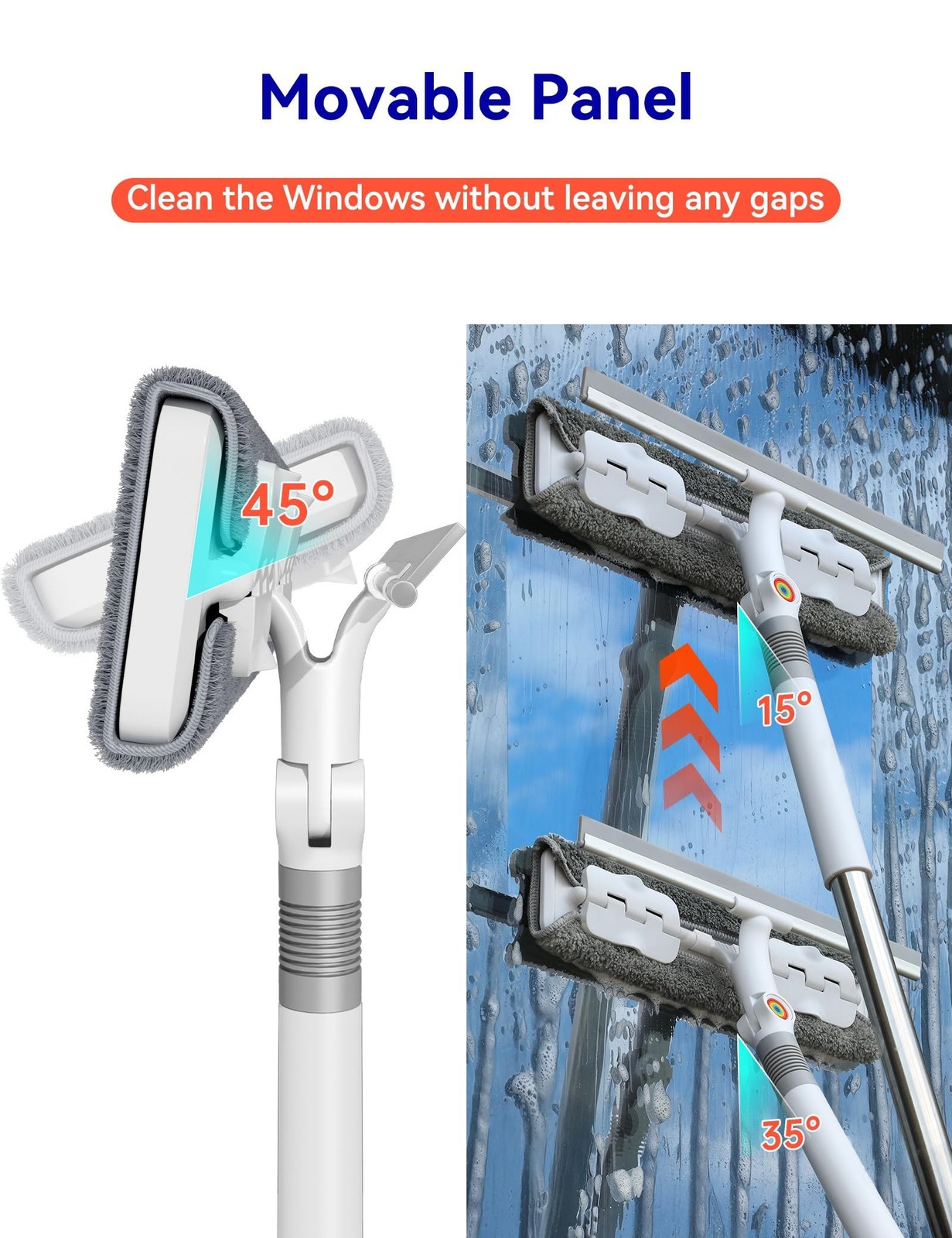 CTIME 80" Window Washing Kit with Extension Pole : Professional Window Cleane...