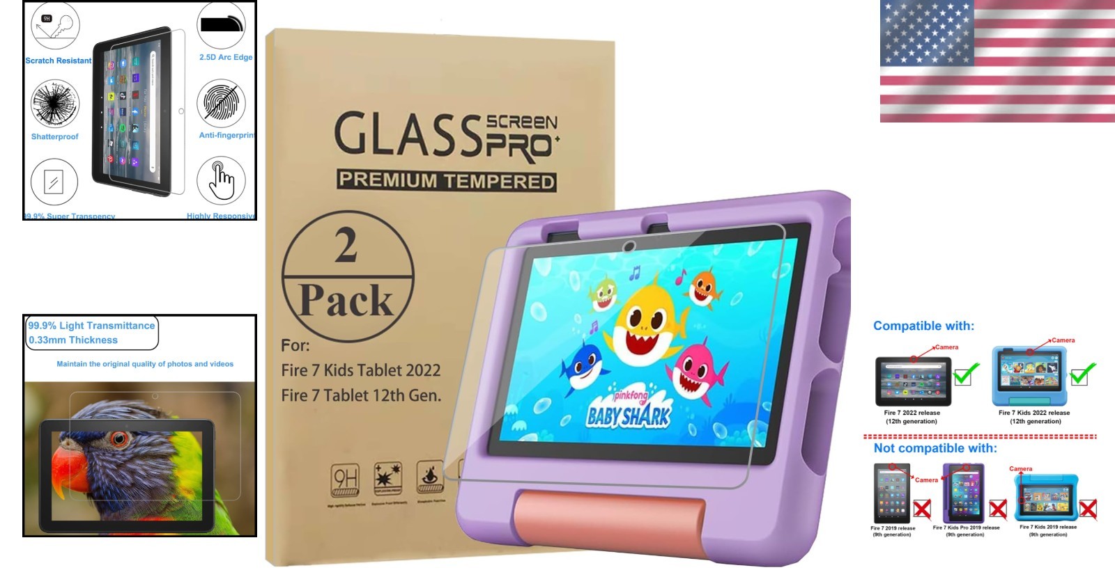 Ultimate Protection: 2 Pack Scratch Resistant Screen Protector for 7” Tablet