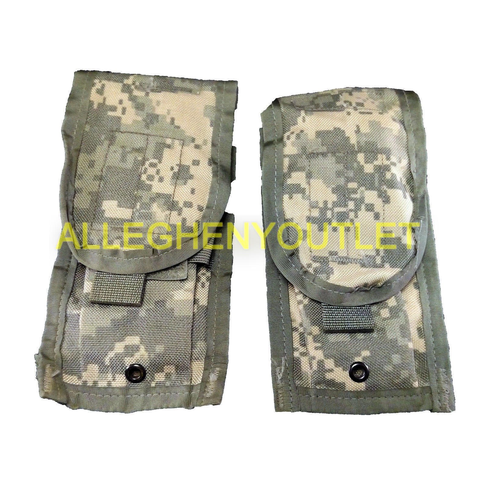 2 Pack USGI Molle Double 30 Round Mag Pouch ACU Digital Camo EXCELLENT