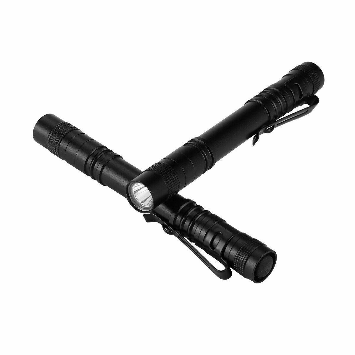 5Pcs LED Flashlight Portable Pen Torch Lamp Clip Mini Light Penlight US