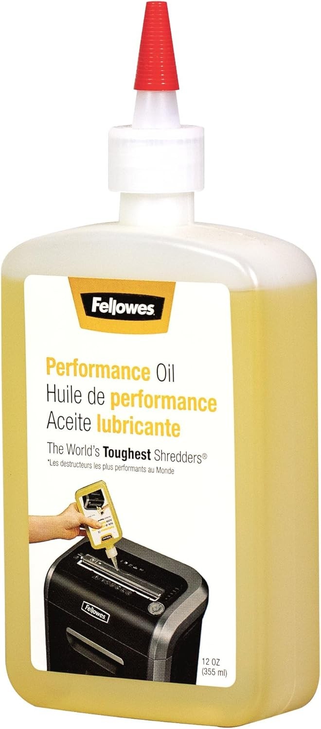 Fellowes Powershred Performance Shredder Oil, 12 oz. Extended Nozzle Single