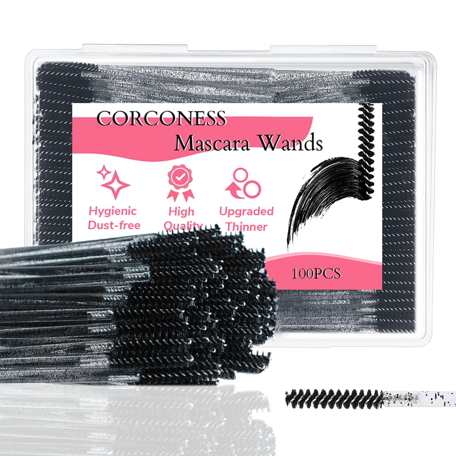 100 Pcs Mini Disposable Lash Spoolies for Eyelash Extensions and Brows