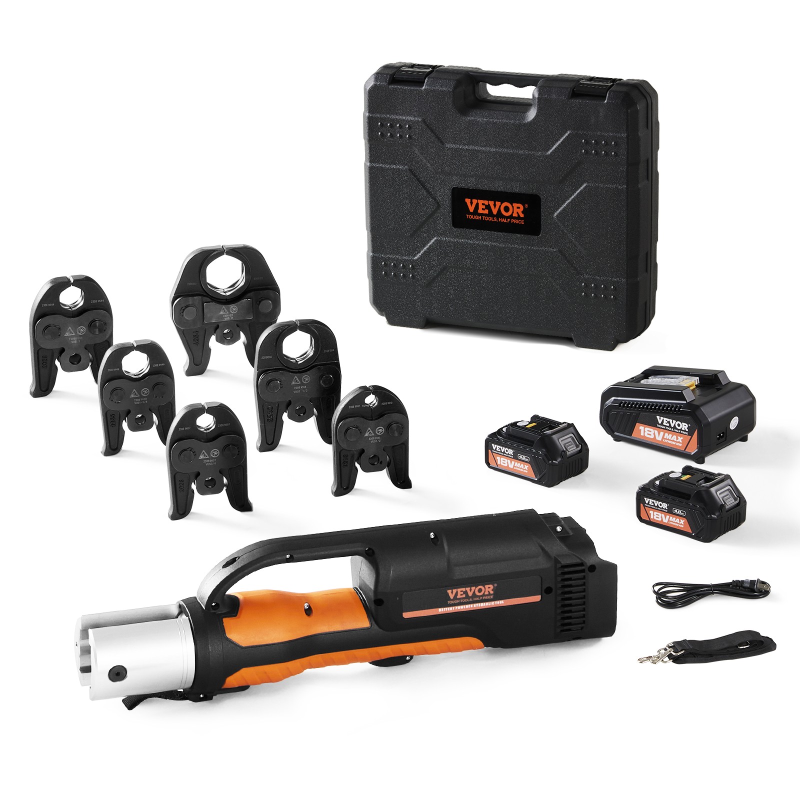 VEVOR Press Tool 18V 32KN Electric Pipe Crimping Tool for 1/2" to 2" Copper Pipe