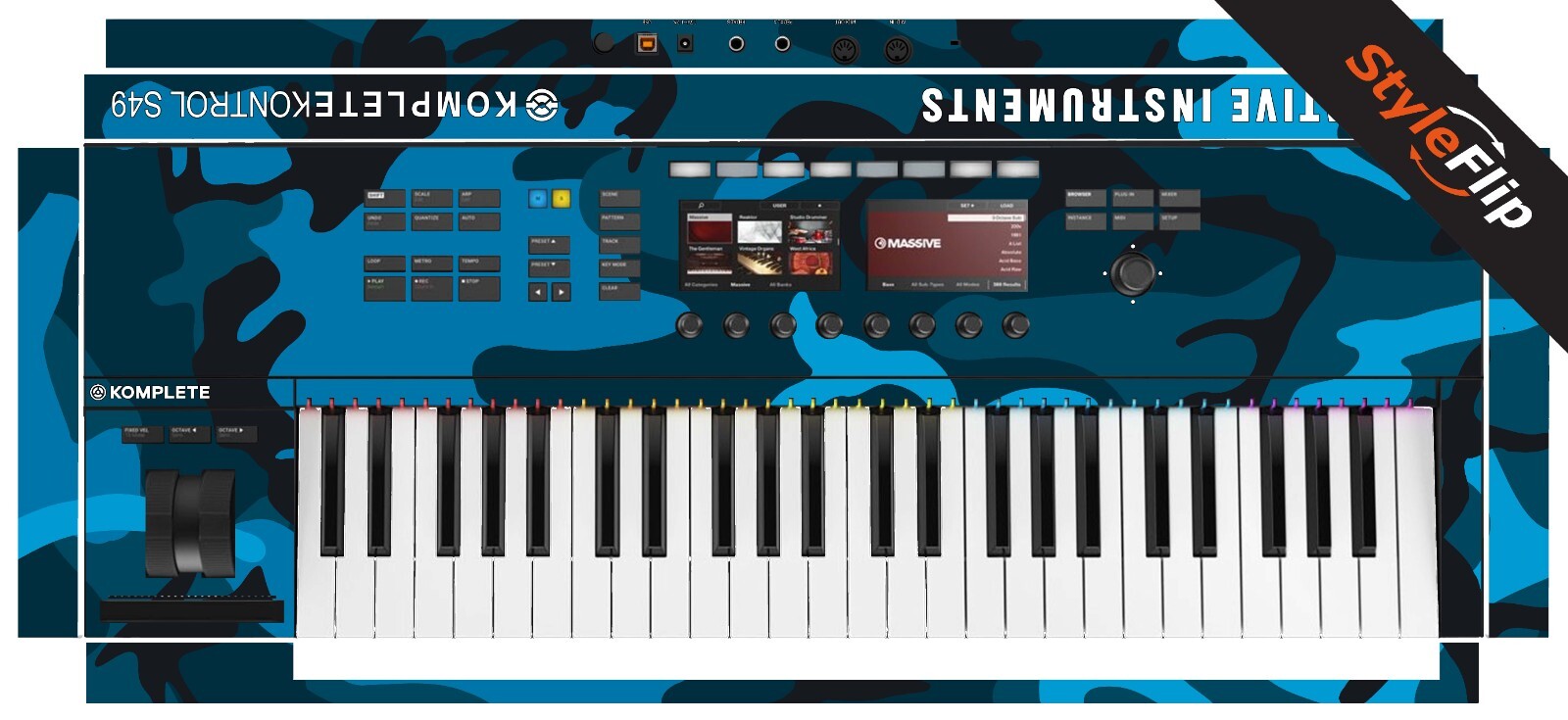 Native Instruments KK S49 MK2 | Blue Camo | Protective Decal | StyleFlip Skins