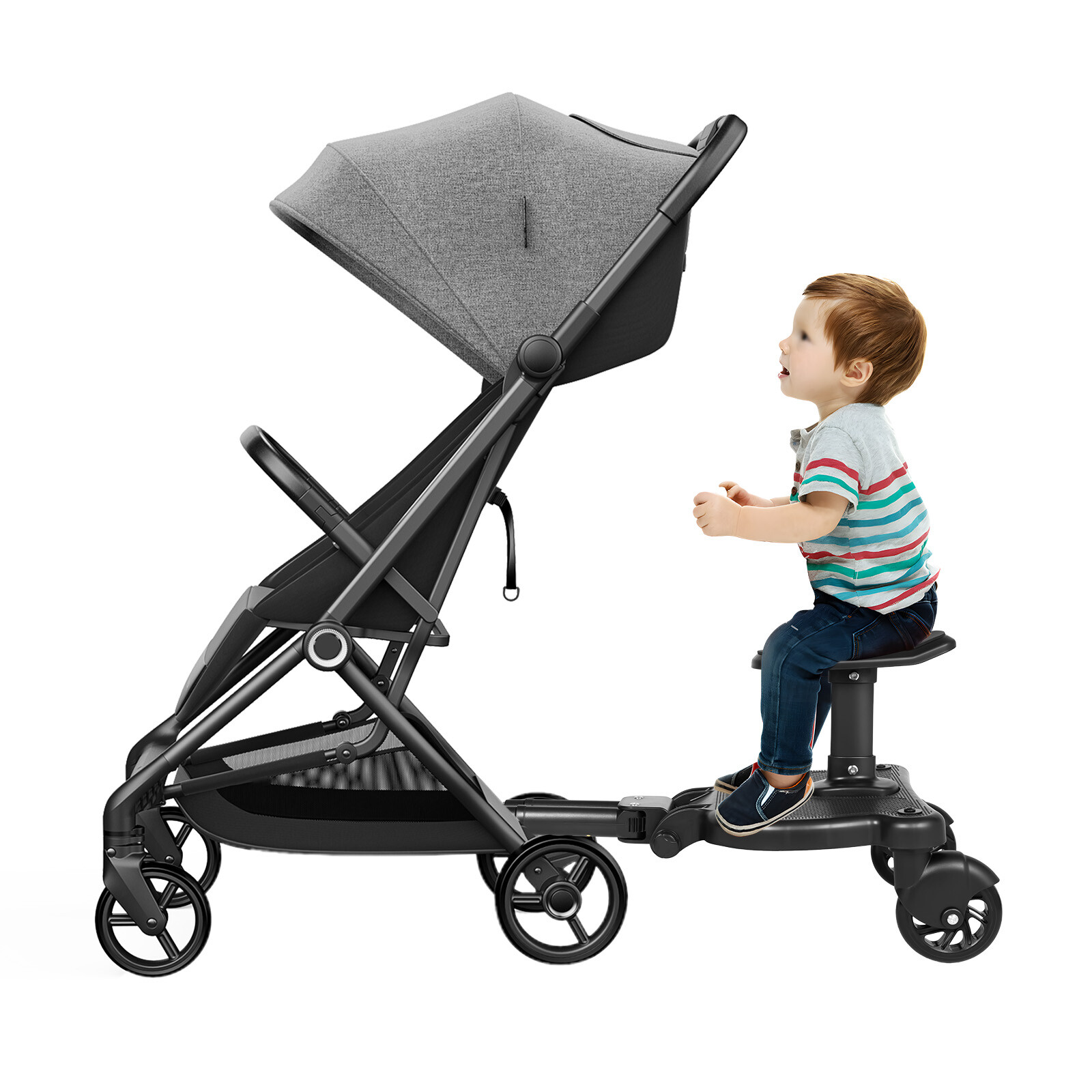 Glider Board Baby Stroller Kid Board Buggy Wheeled Board with Detachable Seat