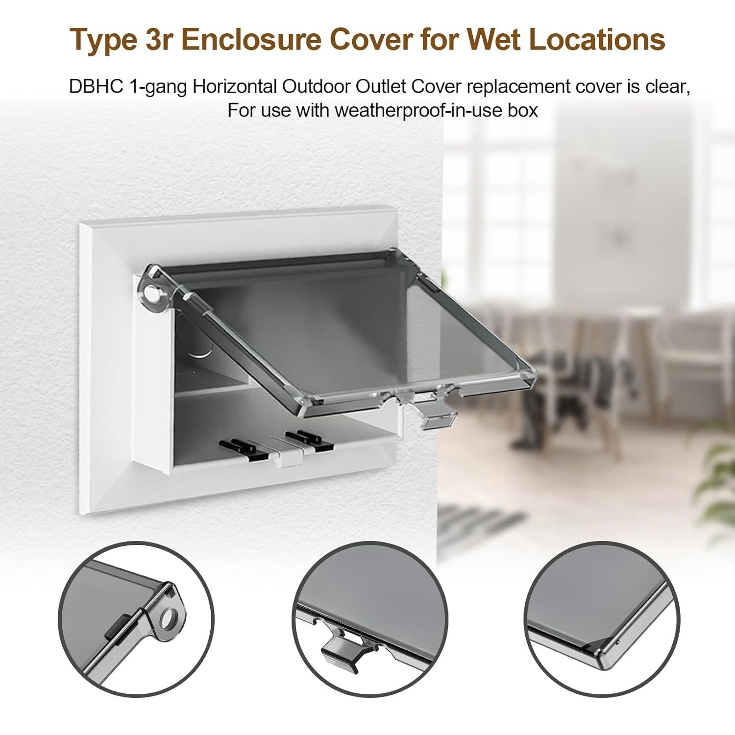 DBHC-1 Type 3r Enclosure Cover fit Horizontal Outdoor Outlet Cover Wet Locations