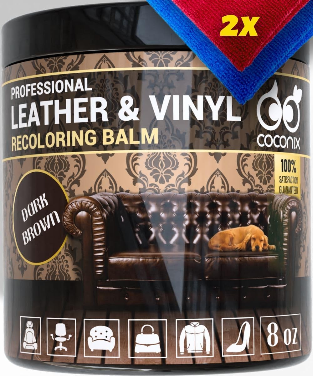 COCONIX Leather & Vinyl Recoloring Balm - Dark Brown | Restore