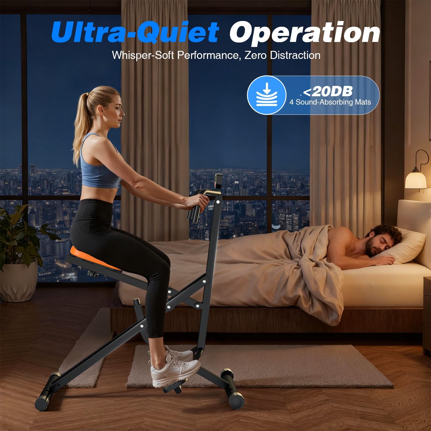 Squat Rowing Machine for Home Gym, Compact Foldable Squat Exercise Machine wi...