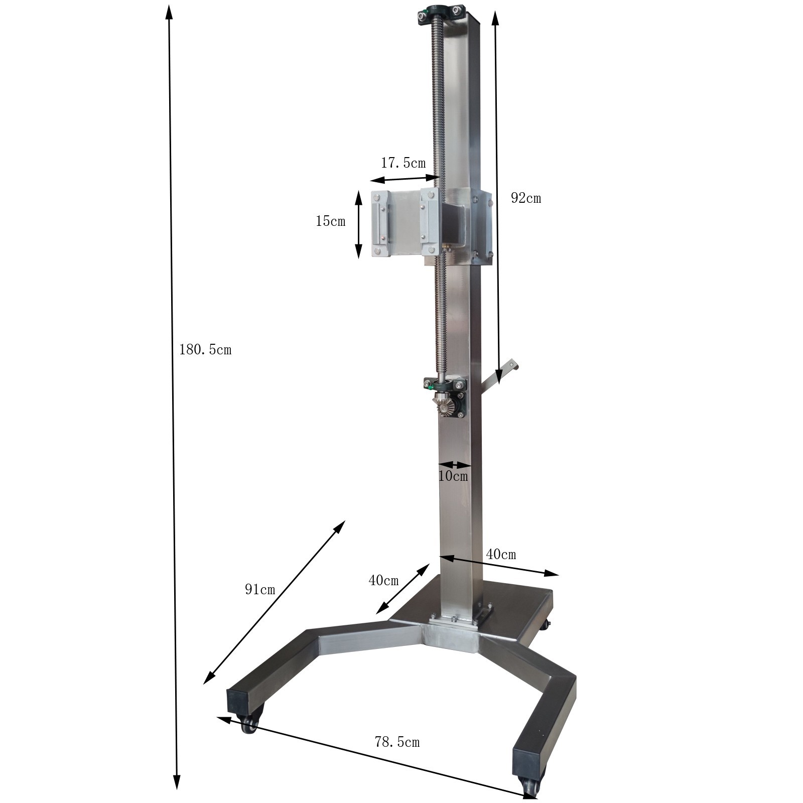 Manual Lifting Bracket Support Frame for High Shear Emulsifier Stainless Steel