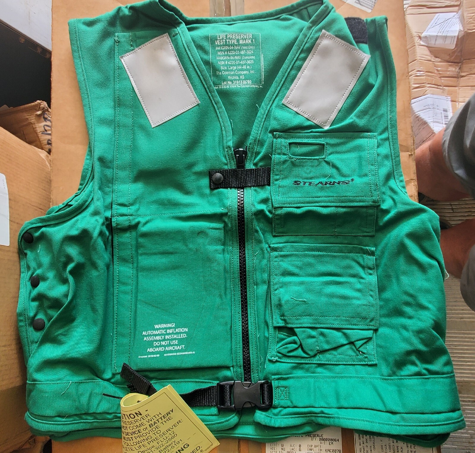 US NAVY MK1 FLIGHT DECK STEARNS LIFE PRESERVER VEST
