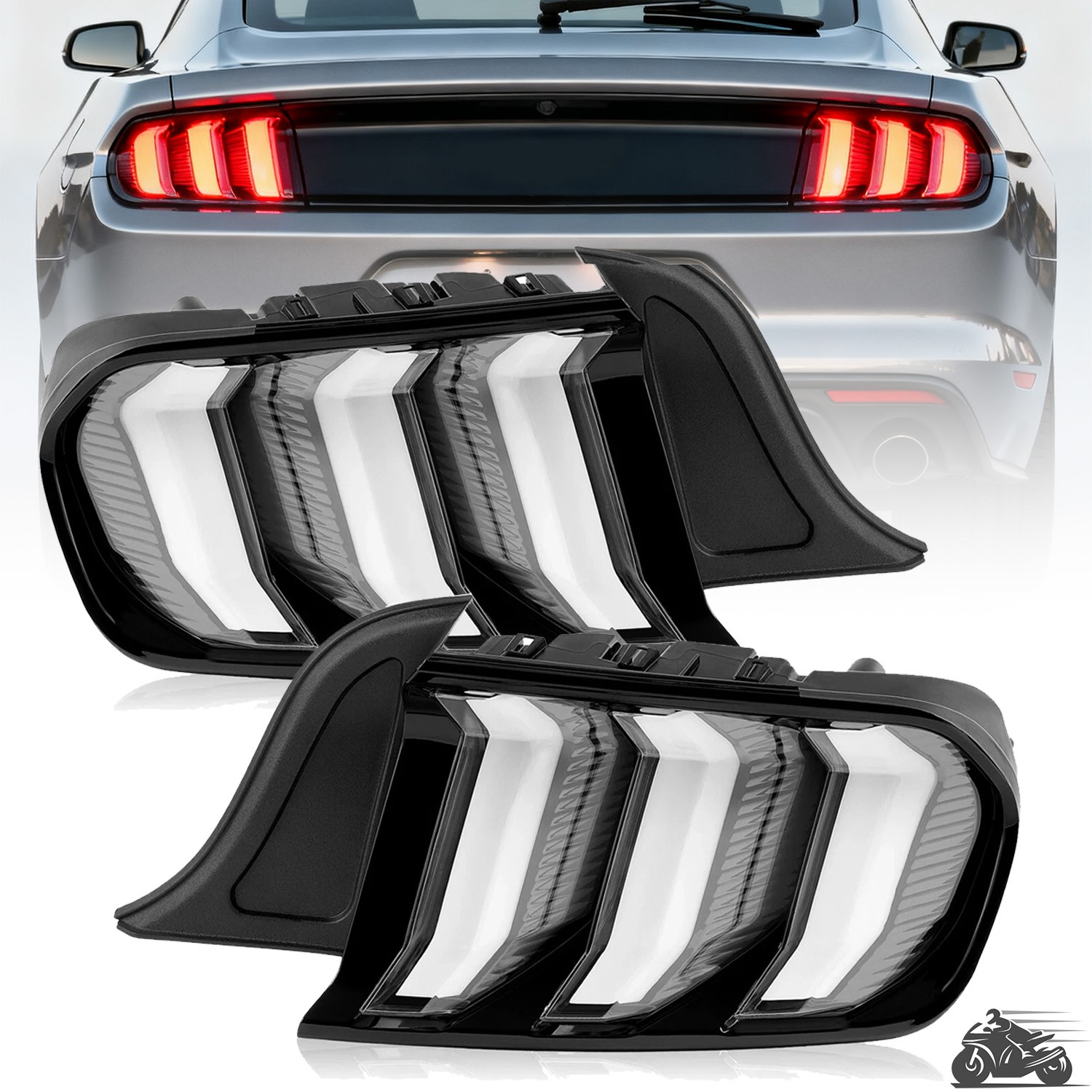 For 2015-2022 2023 Ford Mustang LED Tail Lights Brake Lamp w/ Sequential Signals