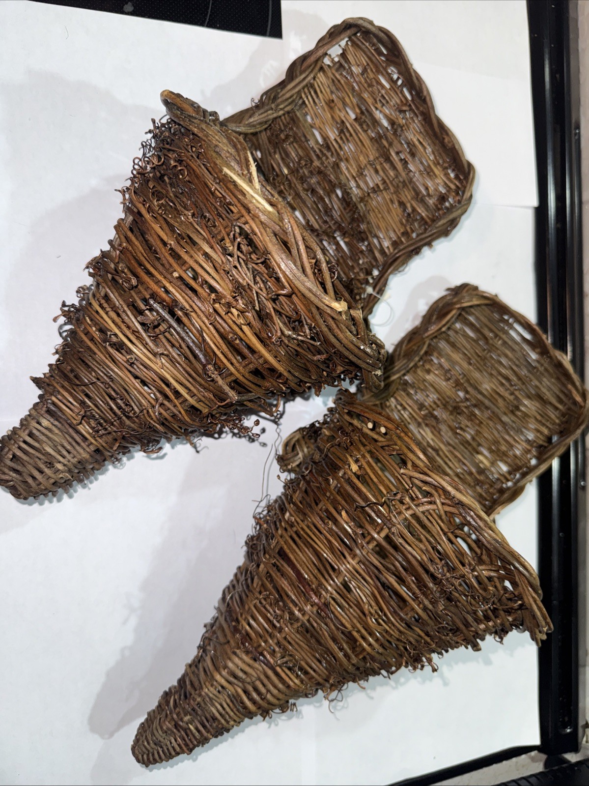 Vtg-Set Of 2 Cornucopia Type Baskets New