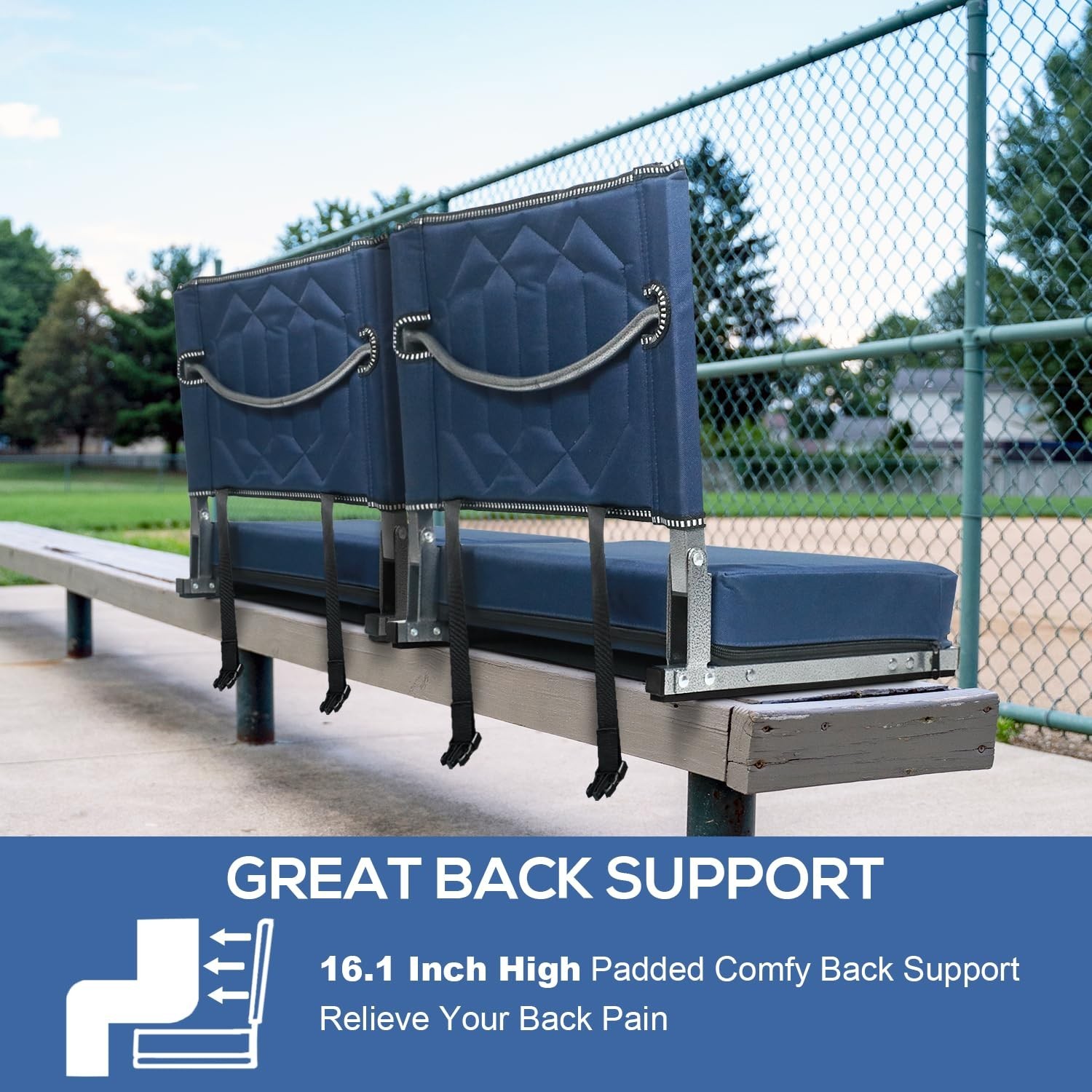 SAILARY Stadium Seats for Bleachers with Back Support, Bleacher Seats with Ba...