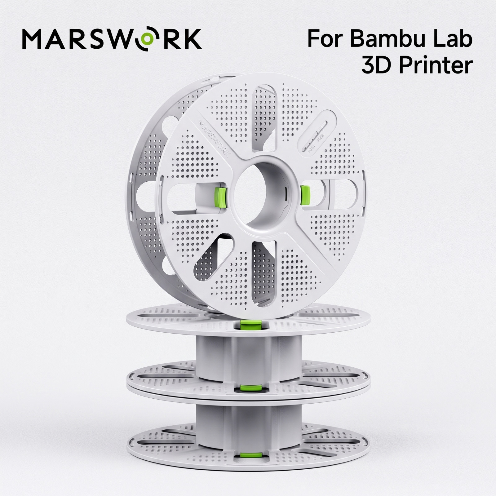 Reusable Spool 3-Pcs for Bambu Lab AMS, Quick Swap Filament with Remaining Level