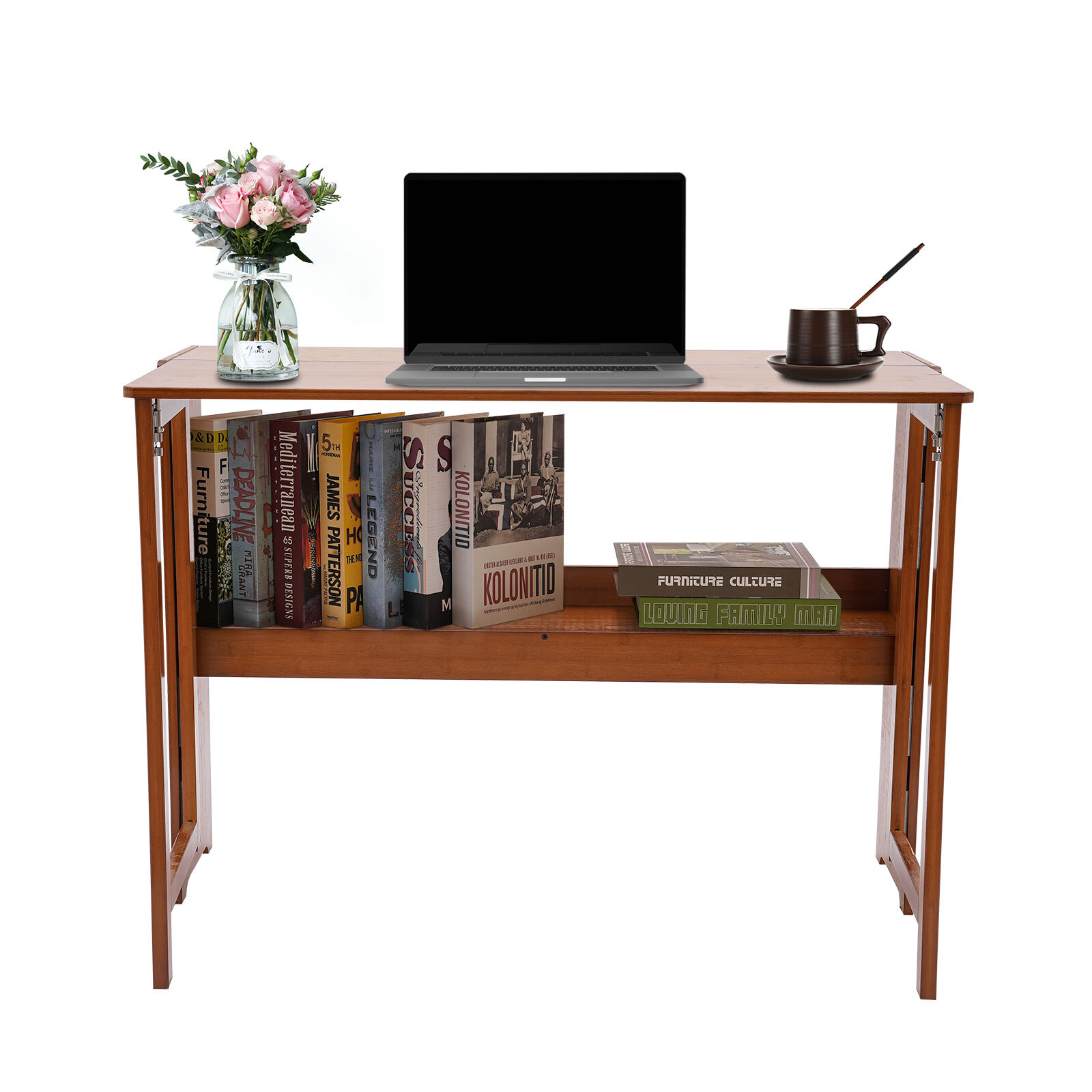 Foldable Bamboo Desk – Space-Saving Home Office Writing Workstation
