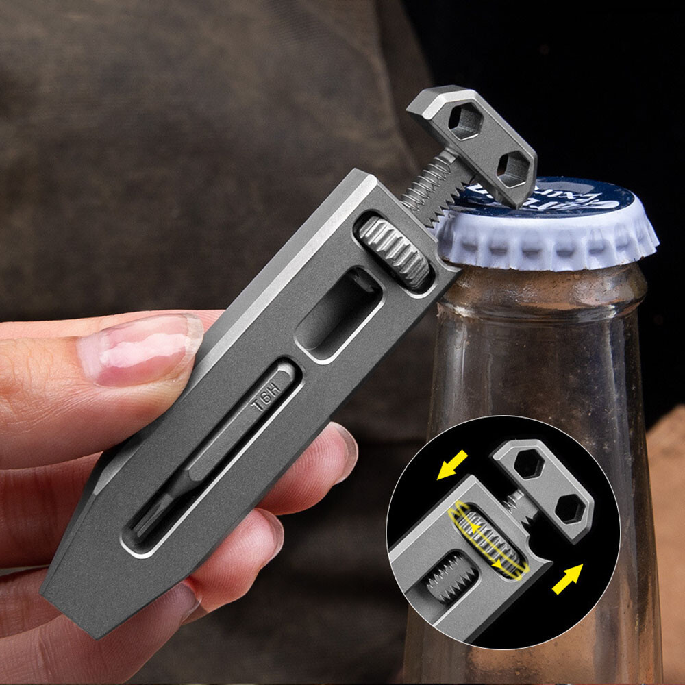 Multifunction Pry Bar Portable Wrench Screwdriver Titanium Alloy Artistic Tools