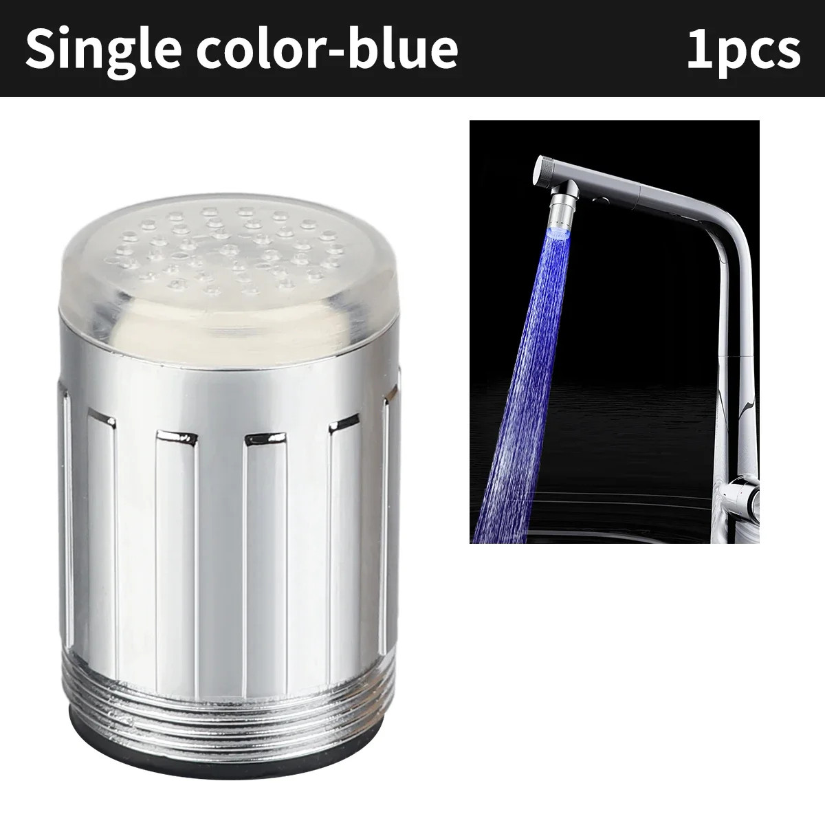 New LED Temperature Sensitive Faucet Water Saving Kitchen Bathroom Sensor 7 Colo