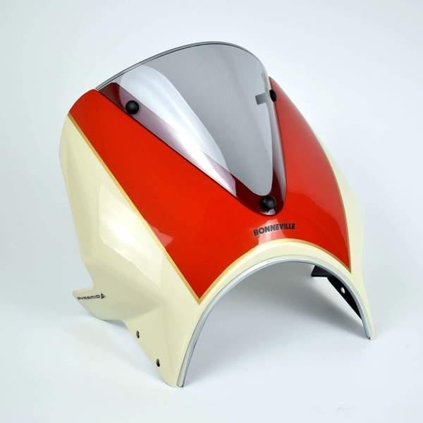Pyramid Fly Screen England White Intense Orange Triumph Bonneville T100 16 - 25