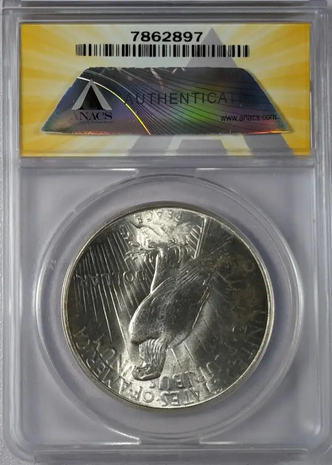 1934 P Peace Silver Dollar ANACS MS-63